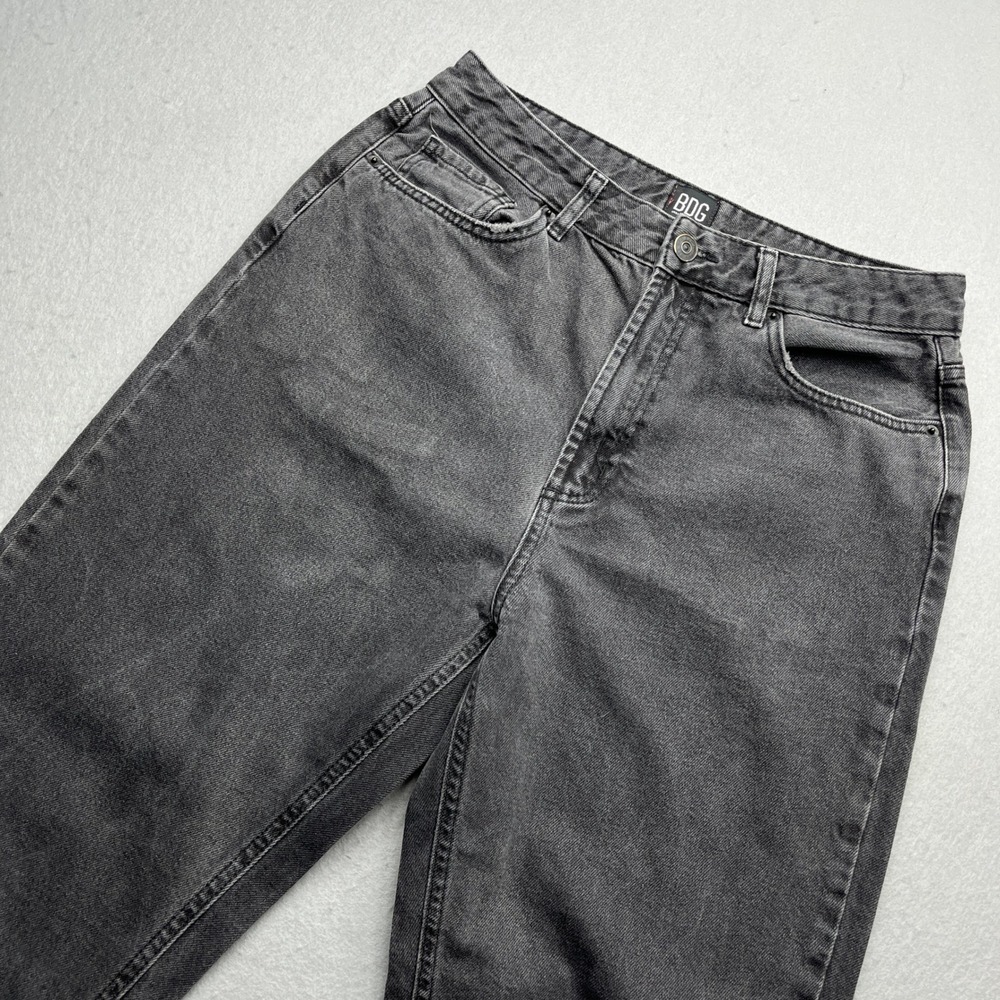 BDG Urban Outfitters Mom Jeans Black High Rise Raw Hem Size 30 Y2K Streetwear